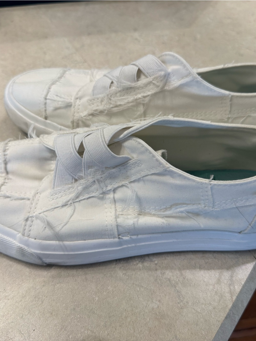 Blowfish White Slip-On Canvas Sneakers for Women